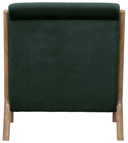 Tmavozelené zamatové kreslo WOOOD Mark