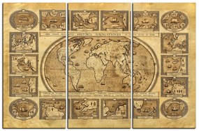 Obraz na plátne - Starodávna mapa sveta 1100B (120x80 cm)