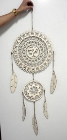 SENTOP | Drevený lapač snov OM Mandala - Boho dekorácia na stenu I SENTOP PR0001