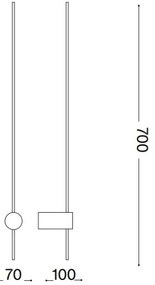 Ideal Lux - LED Nástenné svietidlo ESSENCE LED/12W/230V 4000K 70 cm CRI 90 čierna