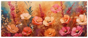 Obraz - Lúčne kvety, maľba (120x50 cm)