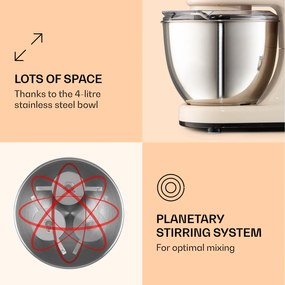 Klarstein Bella Mini, kuchynský robot, 1200 W, 6 stupňov, 4 l, pulzná funkcia, nehrdzavejúca oceľ