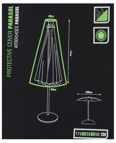Ochranný obal na záhradný slnečník SUN 175 cm čierny