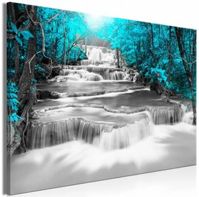Artgeist Obraz - Cascade of Thoughts (1 Part) Wide Turquoise Veľkosť: 120x80, Verzia: Premium Print