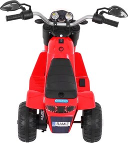 Ramiz Detský batériový motocykel MiniBike červený + zvuky + LED svetlá + ekokoža
