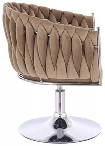 LuxuryForm DESIGN Stolička NORDEN VELUR na striebornom tanieri - latte