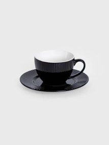 Šálka SIENA s podšálkou, čierna 733307 240 ml