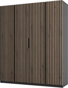 4-dverová skriňa do predsiene a spálne s lamelami Dravero Bl/ev-bl 4LAM