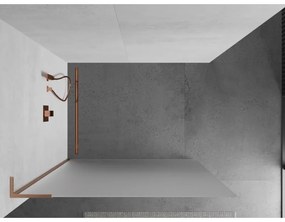 Mexen Kioto L, sprchová zástena Walk-In 90 x 200 cm, 8mm sklo námraza, medený matný profil, 800-090-103-65-30