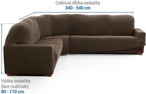 Super strečové poťahy NIAGARA tabaková rohová sedačka (š. 340 - 540 cm)