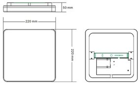 Plafond LED stropné svetlo 12W 3000K 4000K 6000K CCT 22cm