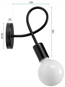 Toolight - Nástenná kovová lampa na stenu PARADISE 1xE27 60W 392199, čierna, OSW-04008