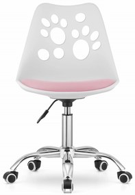 Bielo-ružová kancelárska stolička PRINT