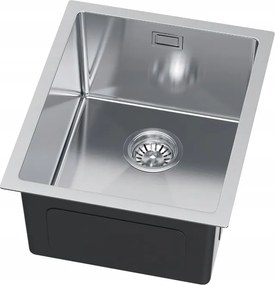 Erga HD, 1-komorový oceľový drez 370x450x210 mm, oceľová, ERG-MLS-HD3745