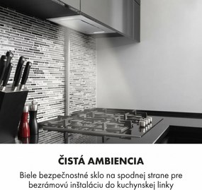 Klarstein Hektor, digestor, 52 cm, vstavaný, 467 m³/h, LED, dotykové ovládanie, sklo, biely