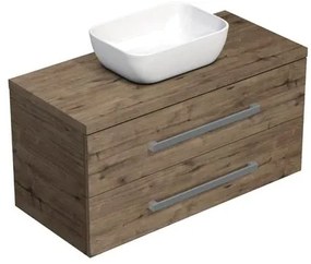 Kúpeľňová skrinka s doskou SAT Cube Way 100x53x46 cm dub Wellington matný CUBE461003DWSAT45, 1 ks