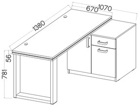 Pc stolík Mantela 140 (svetlosivá + dub artisan). Vlastná spoľahlivá doprava až k Vám domov. 1041348