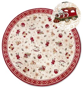 Červený okrúhly koberec s vianočným motívom s prímesou bavlny ø 200 cm Toy's Delight Red Christmas – Villeroy&amp;Boch