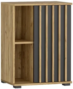 Nočný stolík do spálne 60 cm s lamelovými dvierkami