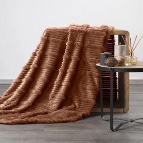 EUROFIRANY FLANELOVÁ DEKA NINA 200X220 CM TEHLOVÁ