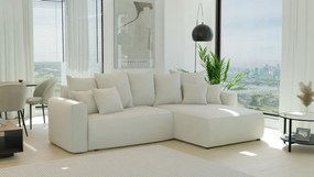 Rohová sedačka Baria (P) (béžová). Akcia -20%. Vlastná spoľahlivá doprava až k Vám domov. 1133078