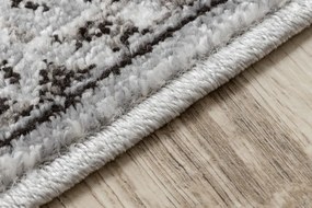 Koberec MATEO 8037/644 ramka, kvety - štrukturálny sivý