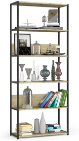 Regál LOFT 80 cm čierny/dub artisan