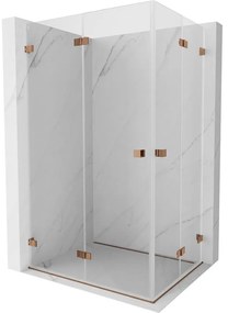 Mexen Lunar-F Duo, skladací sprchový kút 100 x 85 cm, 8mm číre sklo, profil ružové zlato, 836-100L-085P-60-00