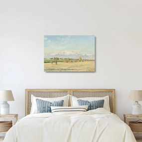 Sklenený obraz - Camille Pissarro, Landscape, Ile de France, reprodukcia (70x50 cm)