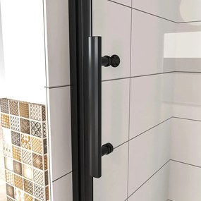 D‘Eluxe - SPRCHOVÉ DVERE - Sprchové dvere BIFOLD CK39B 70-120xcm sprchové dvere skladacie číre 6 čierna univerzálna - ľavá/pravá spúšťania a zdvíhania 90 195 90x195 77