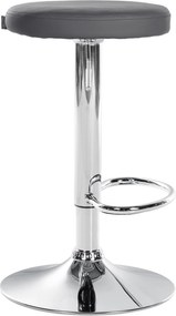 Barová stolička Ponte - koženka, chróm rám - Sivá