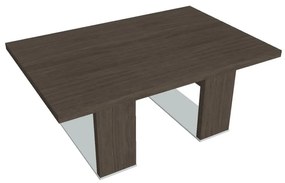 Konferenčný stolík Verno+ S 120 x 80 cm, dub antracit / oranžová