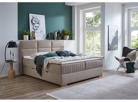 Béžová boxspring posteľ s úložným priestorom 160x200 cm Tambo – Meise Möbel