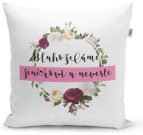 Sablio Vankúš Gratulujeme nevieste a ženíchovi: 40x40 cm