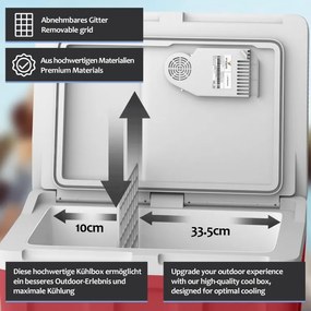 Jago Elektrický chladiaci box 2 v 1, 40 l, červená
