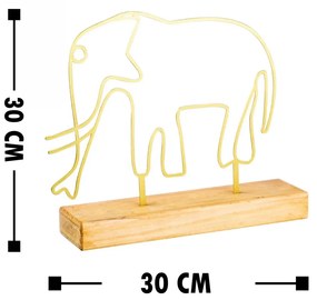 Kovová dekorácia Elephant 30 cm zlatá