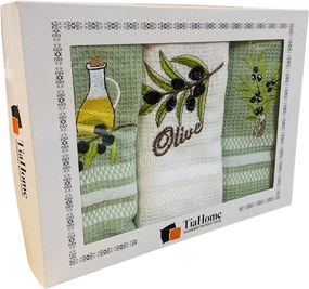 Utierky na riad vaflové Olive 40x60cm 3ks TiaHome