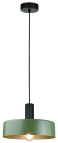 Luster na lanku HAKI 1xE27/60W/230V zelená/čierna