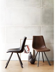 Čierna jedálenská stolička s čiernymi nohami Rowico Alpha