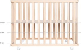 Detská ohrádka na kolieskach v prírodnej farbe 100x75 cm Jumbo Twins – Roba