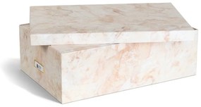Béžové kartónové úložné boxy v súprave 3 ks s vekom/dekoratívne 31x47x15,5 cm Inge Paper Laminate – Bigso