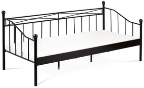 Kovová posteľ 90x200 Bakarissa (čierna matná). Vlastná spoľahlivá doprava až k Vám domov. 1120899