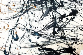 Plagát, Obraz - Pollock Inspired Grey Splash