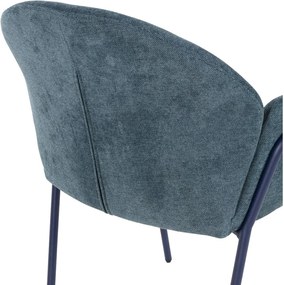 Modré čalúnené jedálenské kreslá v súprave 2 ks Aslin – MOME