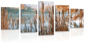 5-dielny obraz rieka uprostred jesennej prírody - 200x100