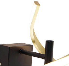 Nástenné svietidlo zlaté vrátane LED 3-stupňovo stmievateľné v Kelvinoch - Henk