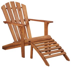 Záhradná stolička Adirondack s podnožkou, akáciový masív 44117