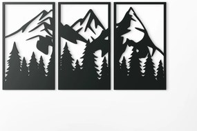 drevko Viacdielny obraz Vrchy nad lesom Rozmer obrazu: 35 x 65 cm, Farba dekorácie: Čierna