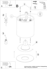 Stropné svietidlo Mika, 1x čierne kovové tienidlo