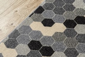 Behúň HEOS 78537 sivý / krém HEXAGON